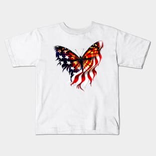 butterfly 4th of july Kids T-Shirt